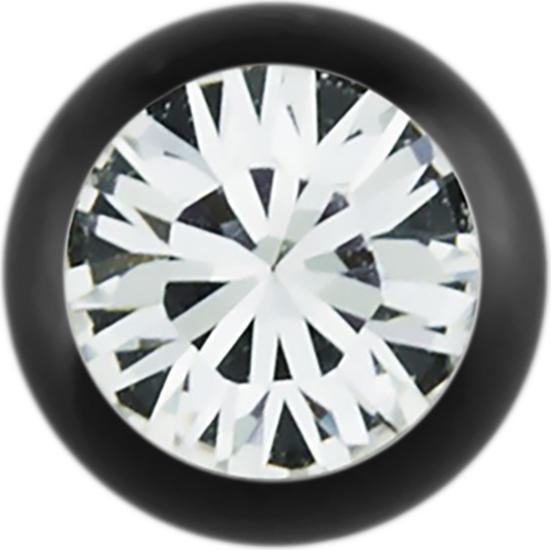 Actual product image Star Piercing Micro sphere Absolute Black with Swarovski silver (Surgical steel 316L, without brass)
