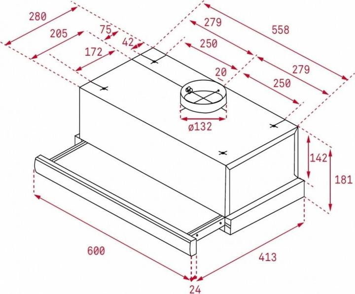 Actual product image Teka TL 6310 Underbuilt ³/h E (Substructure hood)