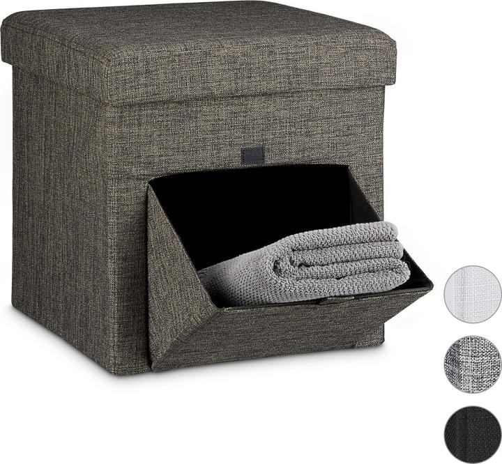 Actual product image Relaxdays Folding Storage Ottoman