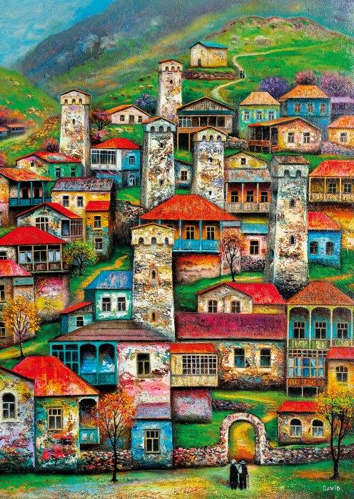 Actual product image Magnolia Puzzle 1000 pieces Beautiful Village (1000 pieces)