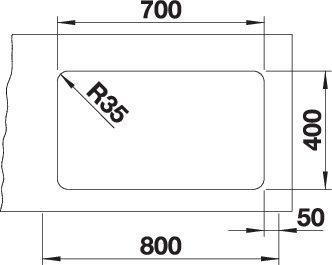 Productafbeelding Blanco Etagon 700-U (Onderbouw gootsteen, 74 cm, 44 cm)