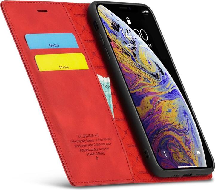 Produktbild Cover-Discount iPhone Xs / X - Stand Flip Case Hülle rot (Apple iPhone XS)