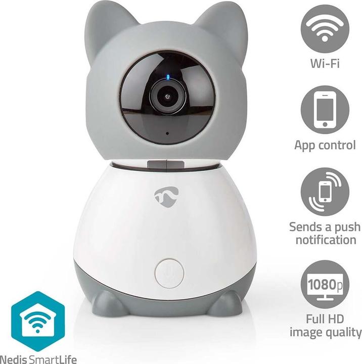 Nedis WLAN Smart IP Camera WIFICI30CGY (1920 x 1080 Pixels)