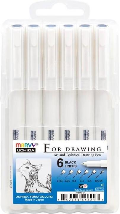Produktbild Marvy Grafische Fineliner zum Zeichnen 6 Stk (6 x)