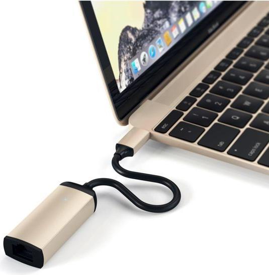 Actual product image Satechi USB-C to Ethernet Adapter Gold USB-C to Ethernet RJ45