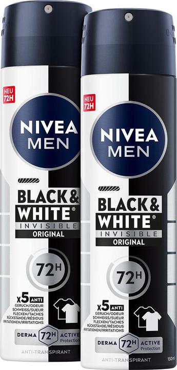 Immagine prodotto Nivea Men Black & White Invisible Original Spray DUO (Getto vaporizzato, 300 ml)