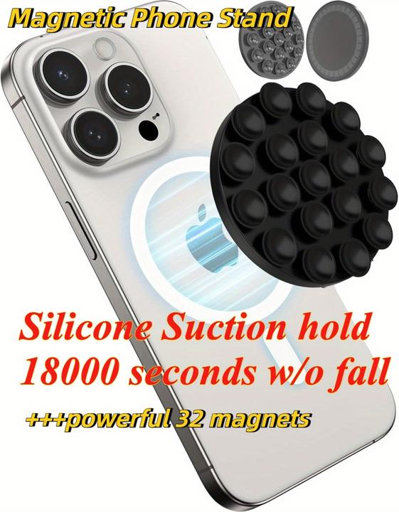 Produktbild PhoneLook MagSafe 360° Rotierender Silikon-Magnet-Patch mit Saugnapf für ung Weiss