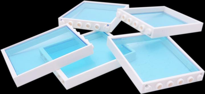 Produktbild LEGO 1x6x5 Fenster Weiss und transparent blaue Scheiben - NEU! Menge 5x