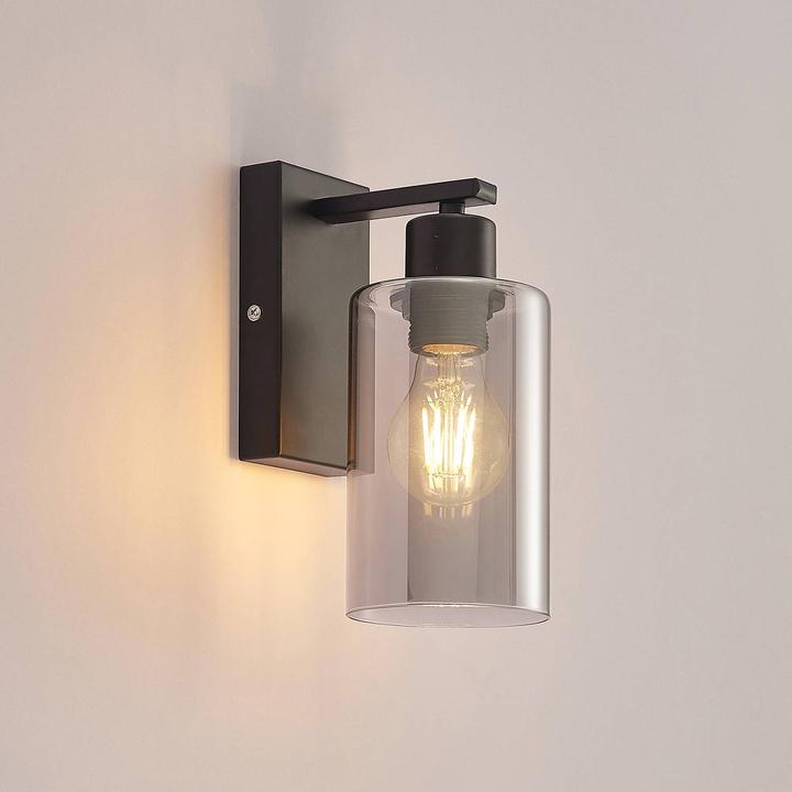 Produktbild Lindby Emavi Wandleuchte mit Rauchglas (E27)
