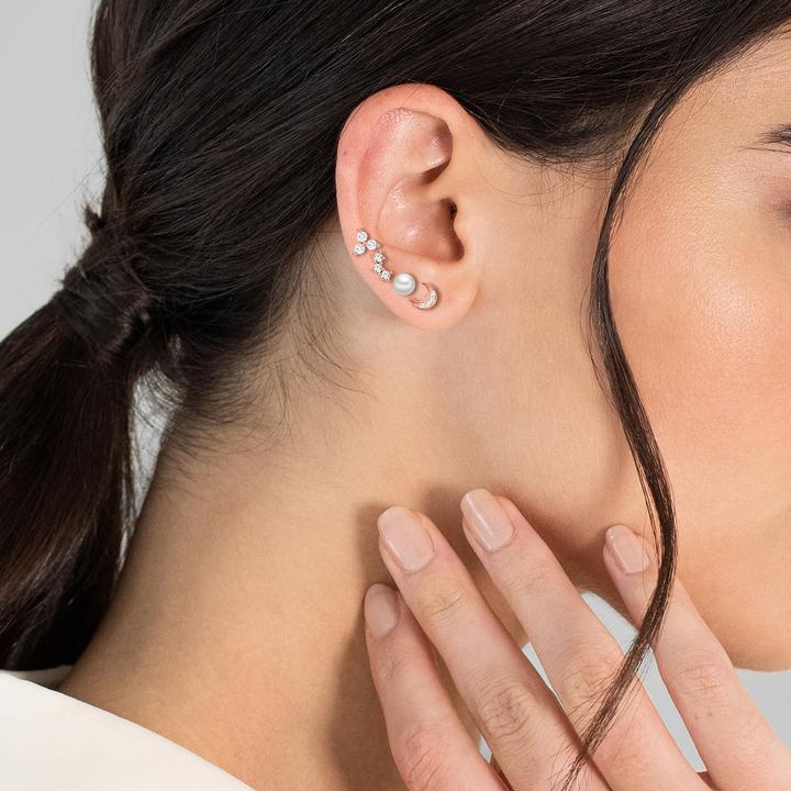 Actual product image Lulu & Jane Ladies set (earrings 2) half moon brass - 35802 (Brass)
