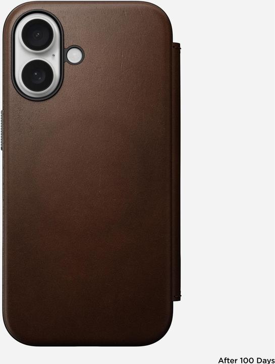 Actual product image Nomad Modern Leather Folio - Brown - iPhone 16 (Apple iPhone 16)