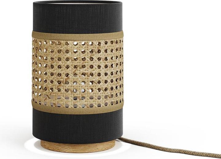 Image du produit Vicco Lampe de table Morten, Rotin/noir, 17,5 x 26,5 cm (E27)