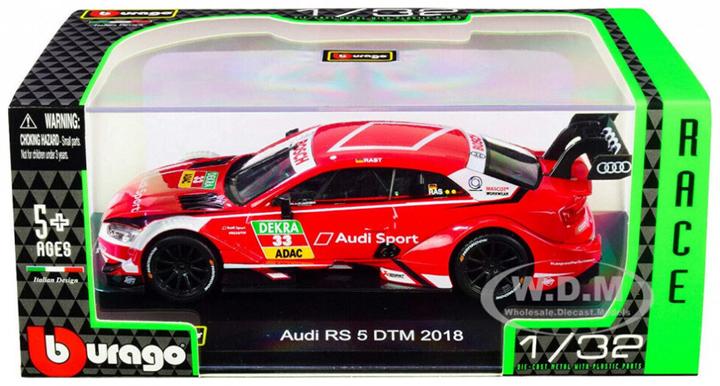 Produktbild Bburago Diecast 1:32 Race in Acrylic Box Audi RS 5 DTM #33 Red Ages 5+ 18-41160