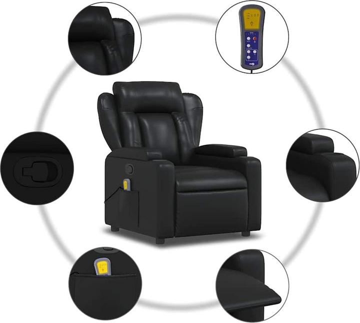 Immagine prodotto VidaXL Sedia da massaggio in similpelle nera,Colore: Nero, Materiale