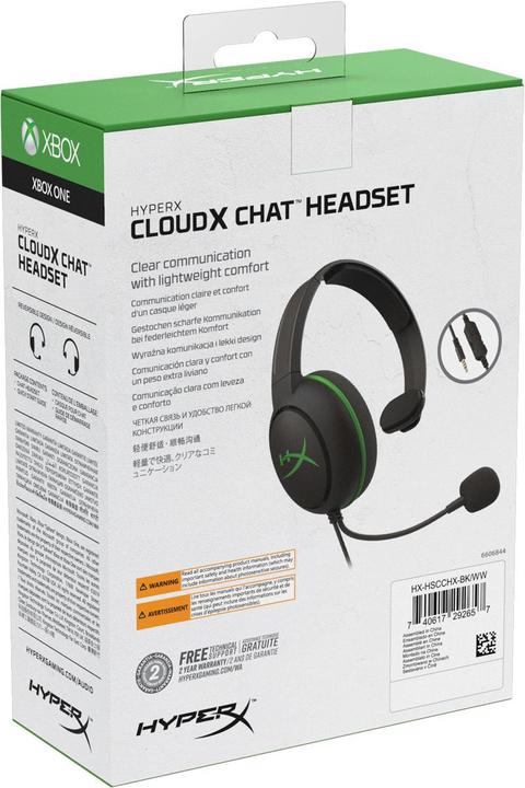 Actual product image Kingston Headset USB HyperX CloudX Chat (Cable)