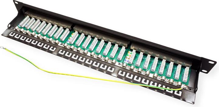 Image du produit Value Panneau de brassage 19" Cat6A/cl.EA 24 ports blindés noir