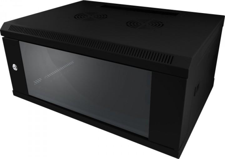 Actual product image Allnet 19 wall-mounted housing 9U W600 / D450mm 1-piece *black* SMC series (9 RU, 19 inch rack)