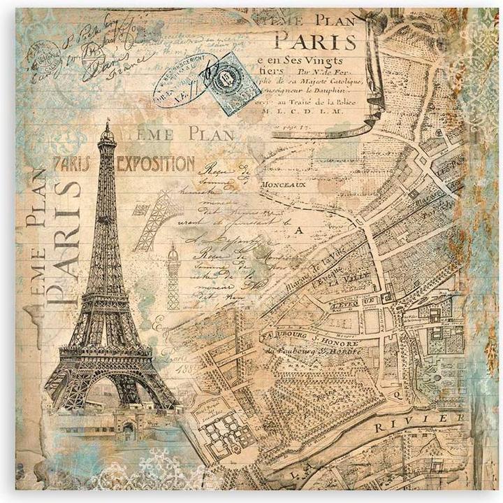 Image du produit Stamperia Paquet de tissus "Around the World", set de 4, 4 designs à 30 x 30 cm