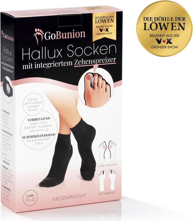 Produktbild Die Höhle der Löwen GoBunion Hallux Socken mit Zehenspreizer Gr. 39-42