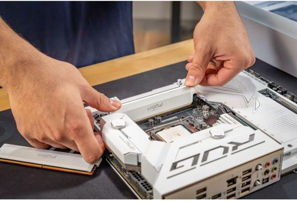 Actual product image Crucial Pro DDR5-6000 Kit 32GB 2x16GB UDIMM white Overclocking (2 x 16GB, 6000 MHz, DDR5 RAM, U-DIMM)