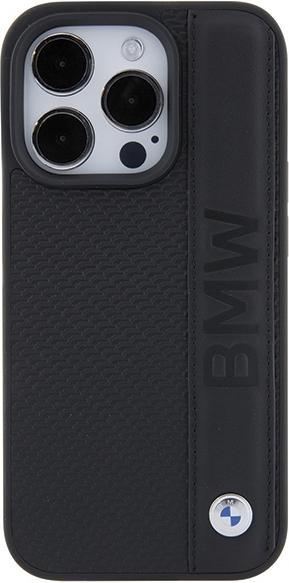 Image du produit BMW BMHCP15X22RDPK iPhone 15 Pro Max 6.7" czarny/black étui rigide en cuir texturé et à rayures (Apple iPhone 15 Pro Max)