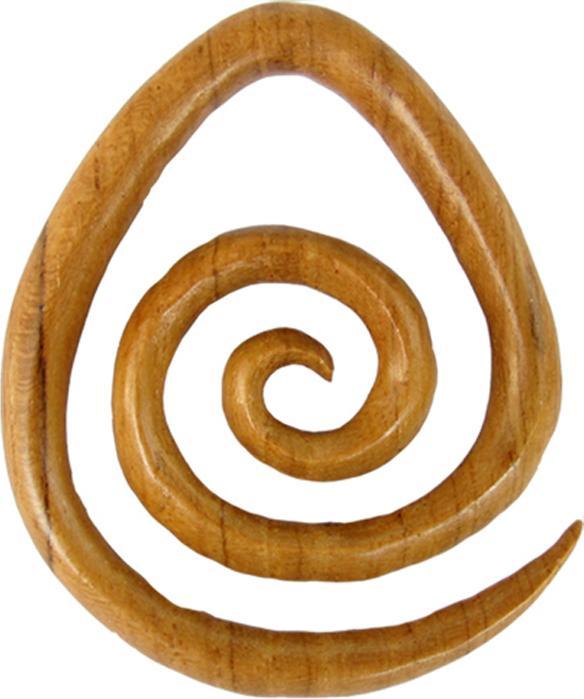 Produktbild Star Piercing Ohrgewicht Eierspirale aus Teakholz (ohne Messing, Organisch)