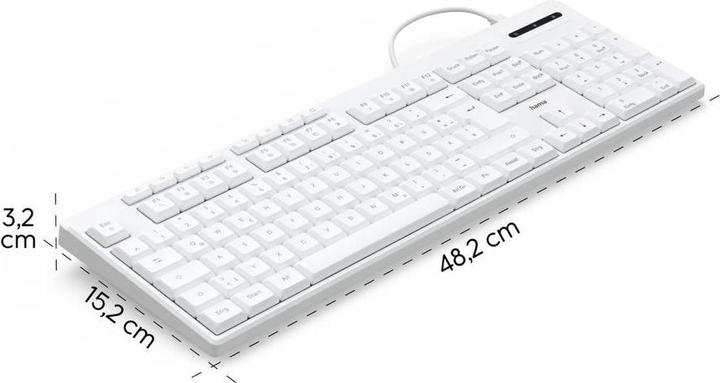 Actual product image Hama USB keyboard CK-200 wired 8 media keys White QWERTZ DE (00173053) (DE, Cable)