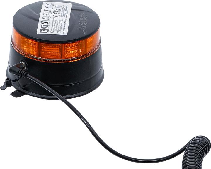 Actual product image BGS Battery-powered rotating beacon | yellow | with magnet | 12 V / 24 V | Ø 130 mm