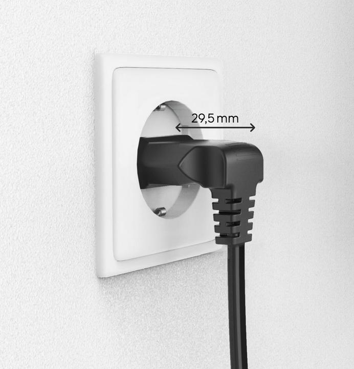 Produktbild Hama Netzkabel, beidseitig gewinkelt, Euro-Stecker, Doppelnut/C7, 5 m, Schwarz (5 m)