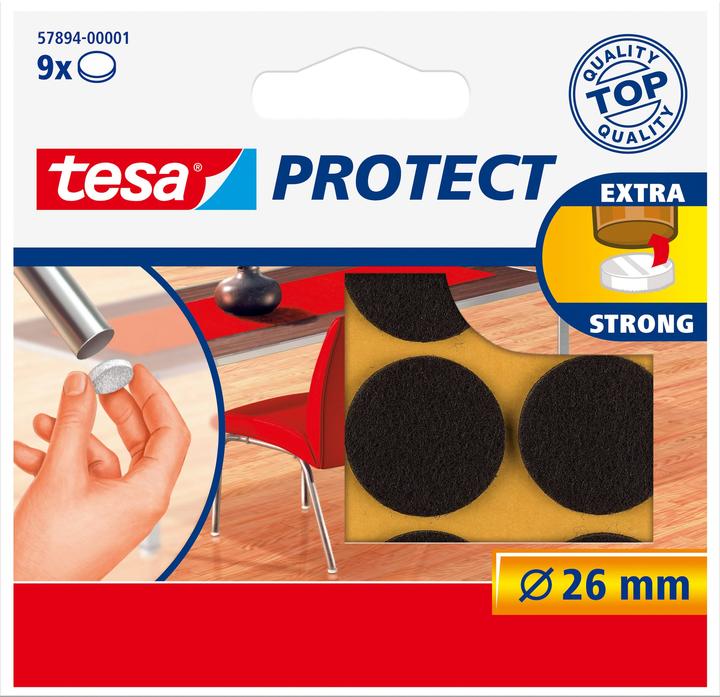 Produktbild tesa PROTECT Filzgleiter rund (Filzgleiter, 9 Stück)