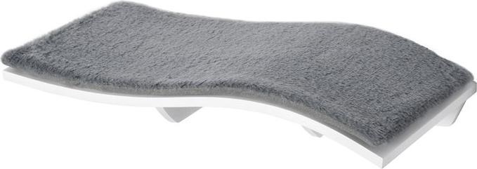 Swisshandel24 Cat bed Cat shelf Cat lounger Wall-mounted cat lounger Wall-mounted plush cushion MDF White+grey 53 (Cat)