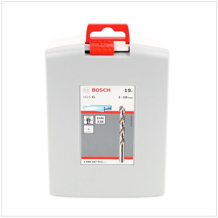 Produktbild Bosch Professional Zubehör PRO Metal HSS-G Spiralbohrer-Set, 19-tlg. (1 mm, 1.5 mm, 2 mm, 2.5 mm, 3 mm, 3.5 mm, 4 mm, 5 mm, 5.5 mm, 6 mm, 6.5 mm, 7 mm, 10 mm, 8 mm, 8.5 mm, 9 mm, 9.5 mm, 4.5 mm, 7.5 mm)