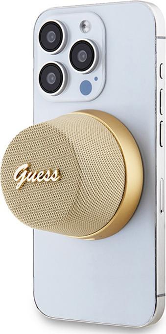 Actual product image Guess głośnik Bluetooth GUWSC3ALSMD Speaker Stand złoty/gold Magnetic Script Metal (12 h)