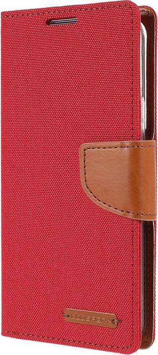 Produktbild Galaxy S22+ - Canvas Stoff Leder Etui rot (Samsung Galaxy S22+)