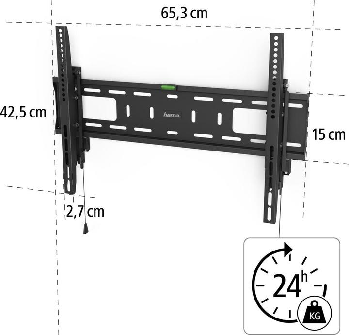 Immagine prodotto Hama Supporto da parete per TV, rigido, antifurto, 203 cm (80") fino a 50 kg (Muro, 90", 50 kg)