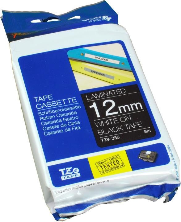 Actual product image Brother TZe-335 (1.20 cm, Black, White)