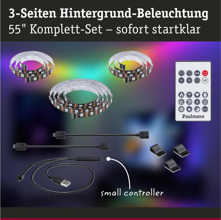 Produktbild Paulmann EntertainLED USB TV Stripe (RGB, 200 cm, Indoor)