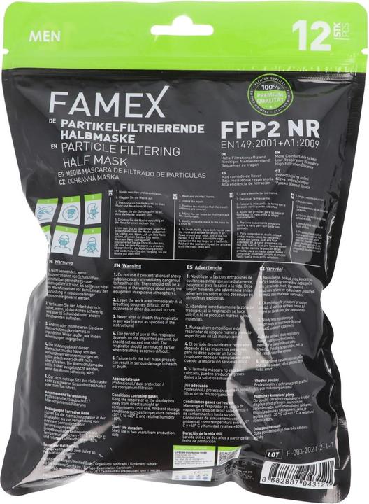 Produktbild AccuCell 12er Pack FFP2 Masken in unterschiedlichen Farben 5-Lagig, zertifiziert nach DIN (FFP2, 12 x)