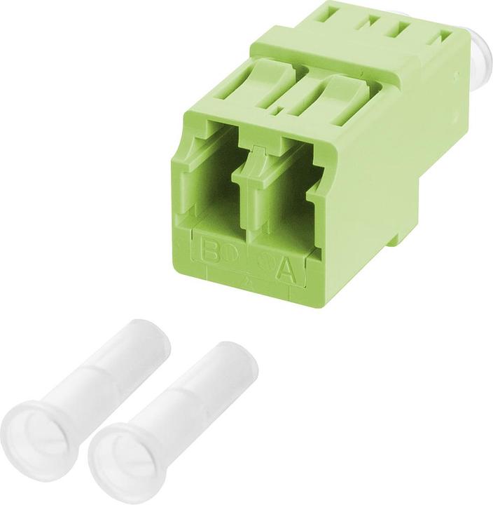 Metz Connect OpDAT LC-D coupling OM5 (lime green) with snap-in fastening 1509009107M-I (Network coupling)
