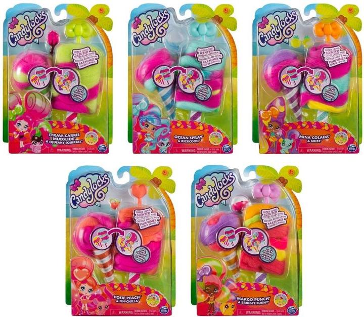 Immagine prodotto Candylocks confezione da 2, bambola da collezione profumata Posie Peach da 7,5 cm e animaletto con
