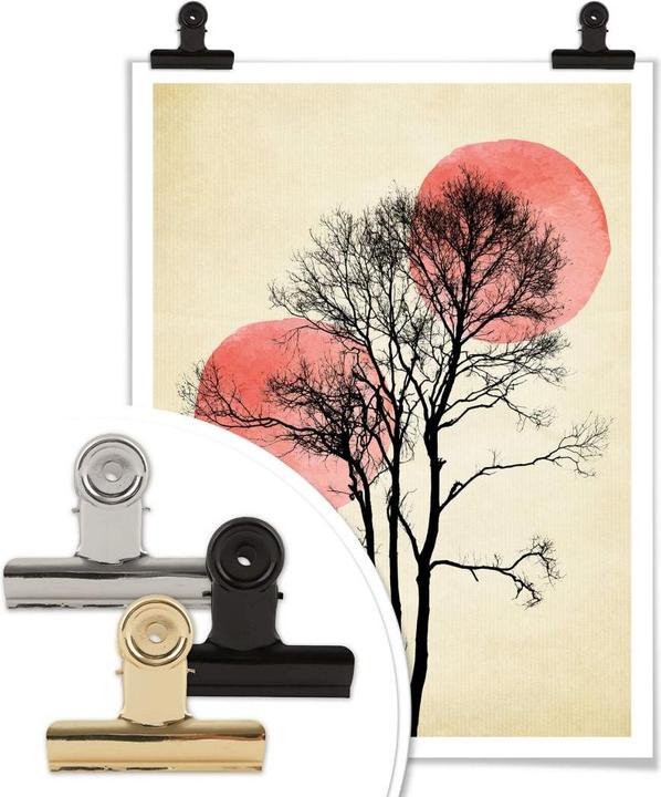 Produktbild Trenddeko Sonne und Mond hinter dem Baum (30 x 40 cm)