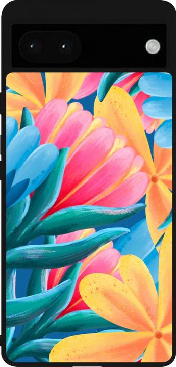 Produktbild PhoneLook Hülle Silikon schwarz Spring 23 colorful flowers (Google Pixel 6a)