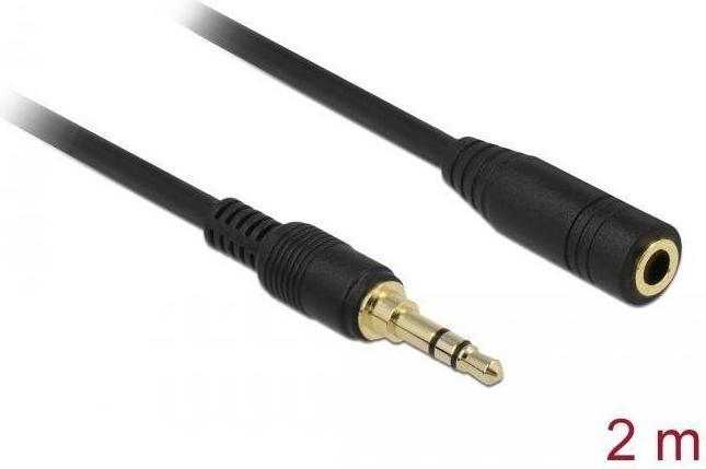 Delock Klinkenverlängerungskabel 3,5 mm 3 Pin Stec (2 m, Verlängerung)