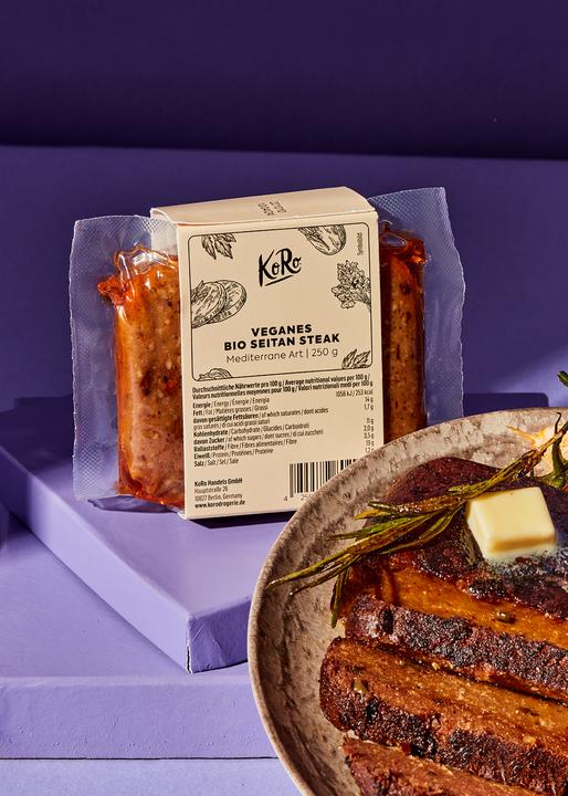 Produktbild KoRo Fleischalternative auf Basis von Weizengluten, Mediterrane Art (250 g)