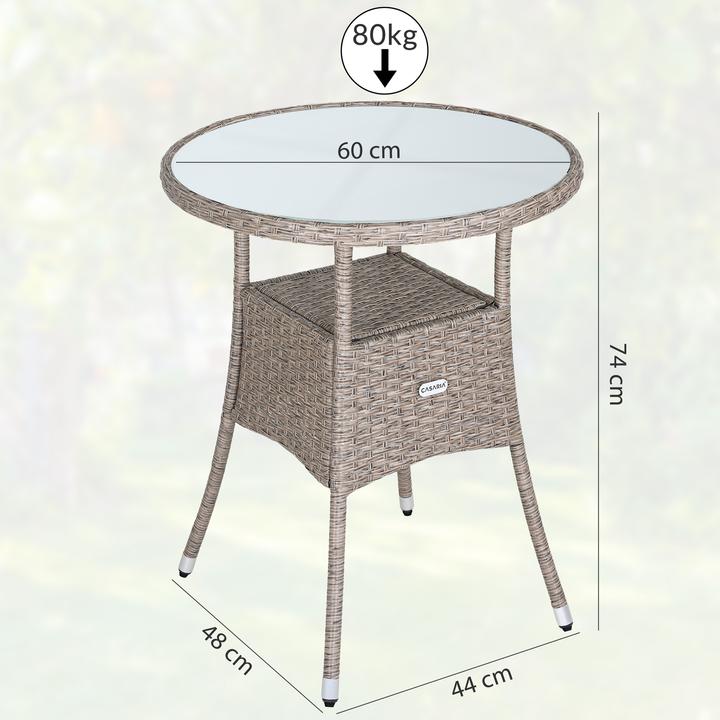 Immagine prodotto Casaria Tavolo da balcone in polyrattan (60 cm)