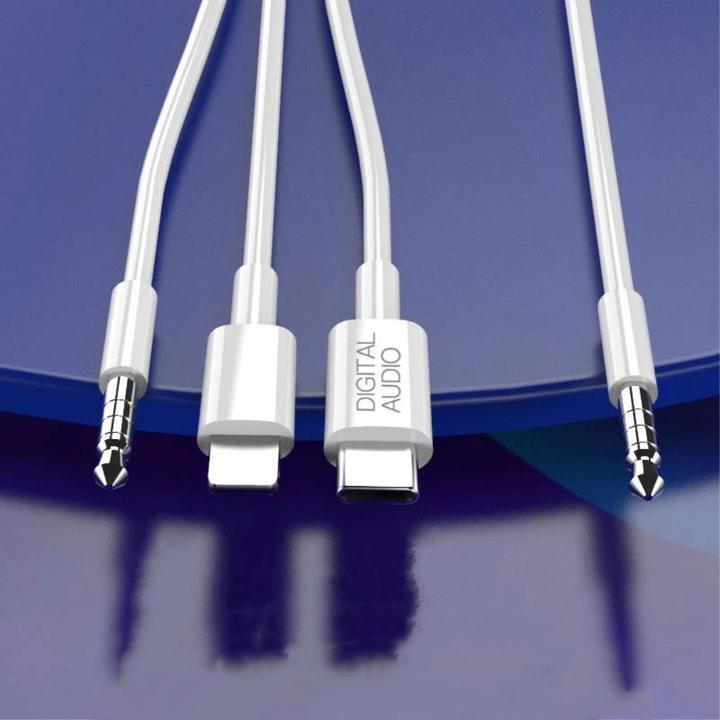 Immagine prodotto Apfelkiste Lightning / 3.5mm AUX / USB C auf 3.5mm AUX Musik Adapter Kabel Konverter - 120cm (Jack da 3.5mm, Lightning, USB tipo C, Jack da 3.5mm)