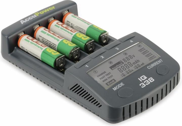 Produktbild AccuPower Rundzellen-Ladegerät NiCd, NiM (14500, 18650, AA, CR123A, Ladegerät inkl. Akku)