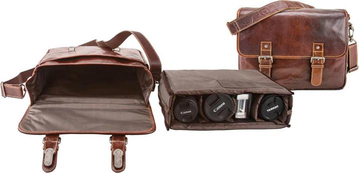 Produktbild Alpenleder Kameratasche Reporter (Kamera Schultertasche, 12.18 l)