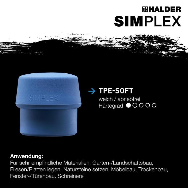 Image du produit Halder SIMPLEX-Plusbox Starterkit, marteau de protection SIMPLEX D60, composition de caoutchouc avec pied (2600 g)