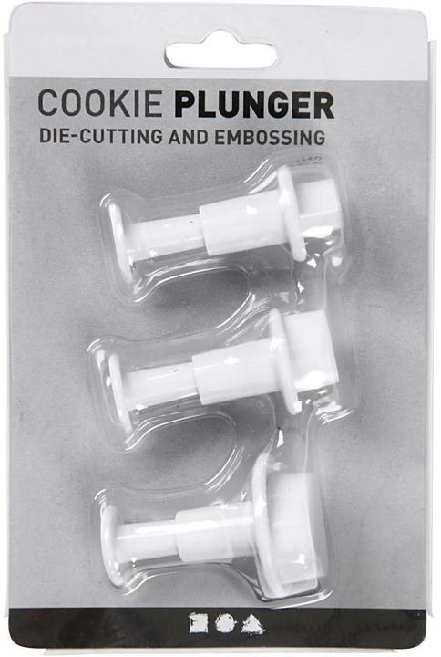 Actual product image Creativ Company Cookie cutter with stamp handle, heart, 3 pieces